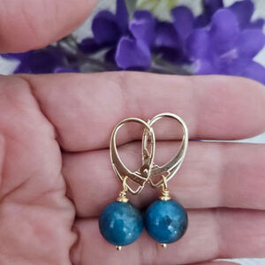 Blue Apatite Dangle Earrings